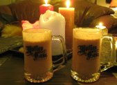 Batido cremoso preparado con maca en polvo